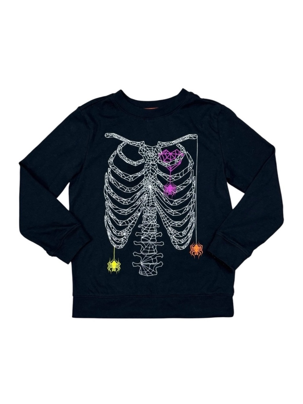 Cat & Jack Glow In the Dark Skeleton Halloween Shirt XS 4/5 Like New